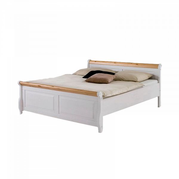 Изображение пример очень широкая двуспальная кровать 180 см коллекции Мальта 180 без ящиков из массива сосны в интернет-магазине СиВер