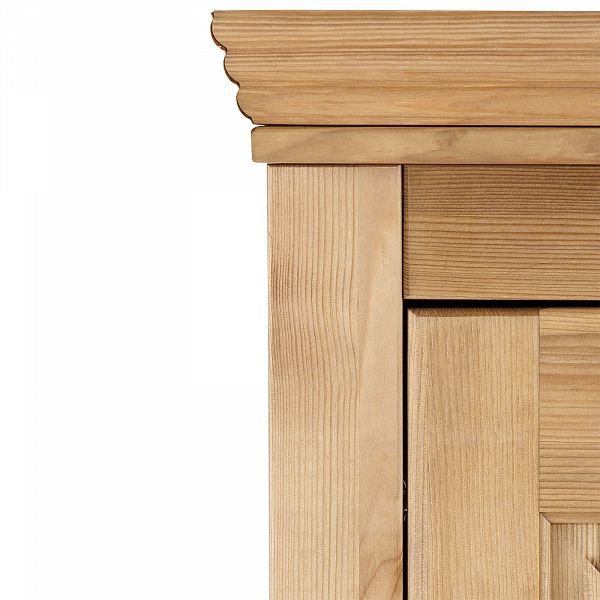 Изображение каталог шкаф для одежды на ножках в гостиную или в спальню из массива сосны Рауна 40 цвет бейц масло светлый бежевый размеры 217х214х60 в стиле кантри в интернет-магазине СиВер