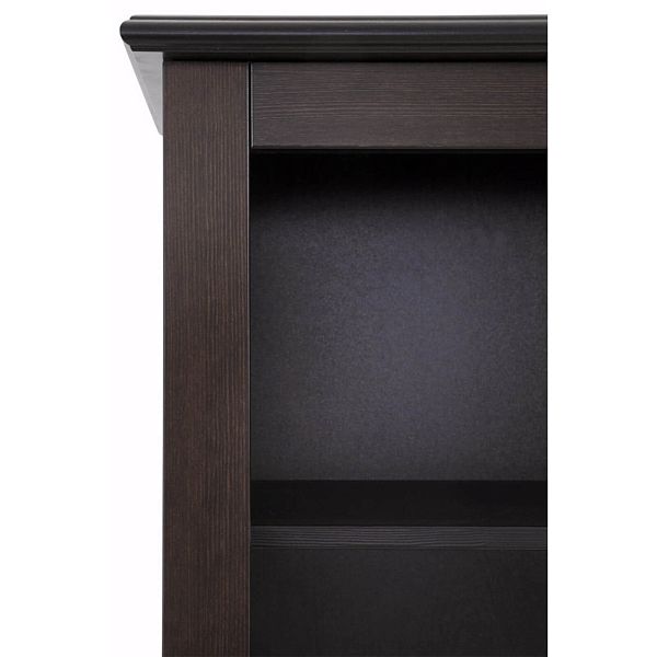 Фото стеллаж на ножках из массива сосны в гостиную в стиле кантри коллекция Рауна 165 цвет колониал темный дерево размеры 100х210х32 в интернет-магазине СиВер