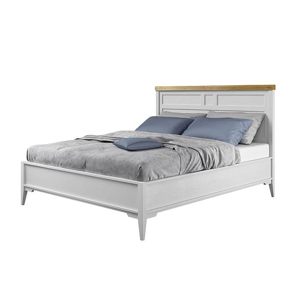 Кровать "Бон Вояж" 160 (белый лак/антик 24) из массива сосны производство Белоруссия, доставка по Москве и России, купить в интернет-магазине СиВер