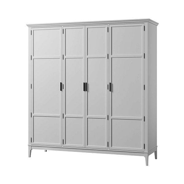 Изображение каталог шкаф для одежды "Квадро-С" 40 (белый лак, белый лак-антик 24, серый 7042-антик 24) из массива сосны, размеры 1919x2047x604 в стиле кантри в интернет-магазине СиВер