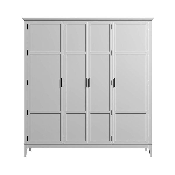 Изображение каталог шкаф для одежды "Квадро-С" 40 (белый лак, белый лак-антик 24, серый 7042-антик 24) из массива сосны, размеры 1919x2047x604 в стиле кантри в интернет-магазине СиВер