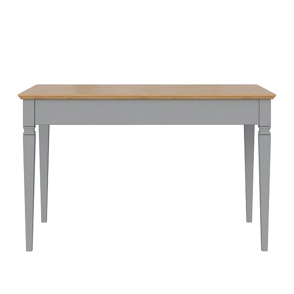 Изображение рабочий стол письменный в детскую или кабинет в стиле лофт или скандинавском стиле классика коллекции "Ольса" 003 размеры 124x76x70 см (цвет белый лак, белый лак/антик 24, серый 7042, серый 7042/антик 24) для ребенка или подростка