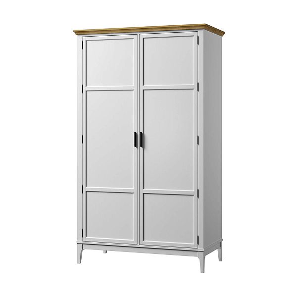 Изображение каталог шкаф для одежды "Квадро-С" 20 (белый лак, белый лак-антик 24, серый 7042-антик 24) из массива сосны, размеры 1196x2047x604 в стиле кантри в интернет-магазине СиВер