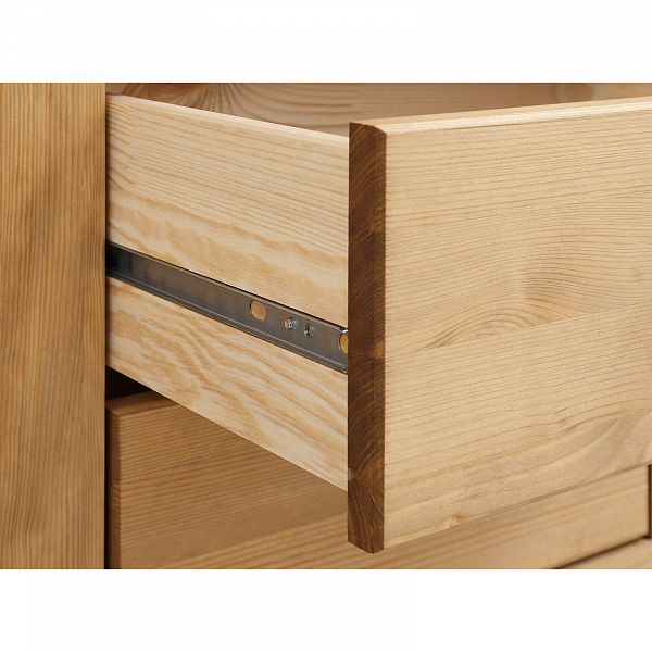 Фото письменный стол из массива сосны с 4 ящиками слева в стиле кантри коллекция Рауна цвет бейц масло светлый дерево размеры 120х76х60 купить в интернет-магазине СиВер