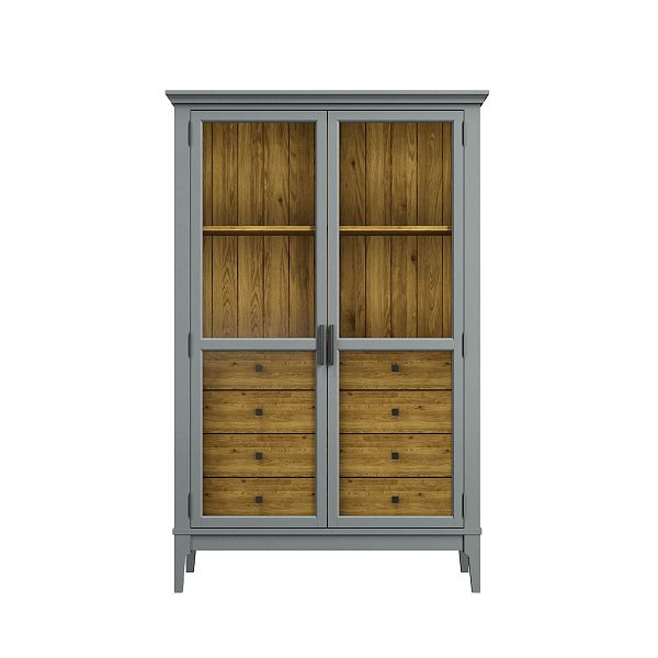 Фото «Квадро-С» 20/04 из массива сосны. Комбинированный цвет белый лак-серый 7042, белый лак-антик 24, серый 7042-антик 24, идеально для стиля сканди, минимал, лофт. С доставкой по России. Материал - массив сосны, размер - 999х1553х420 мм. в интернет-магазине СиВер