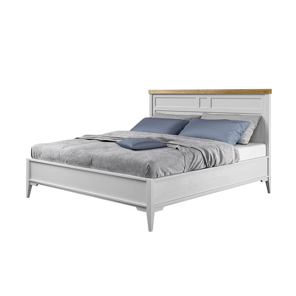 Кровать "Бон Вояж" 180 (белый лак/антик 24) из массива сосны производство Белоруссия, доставка по Москве и России, купить в интернет-магазине СиВер