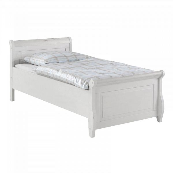 Фото пример кровать Мальта односпальная без ящиков из натурального дерева массива сосны