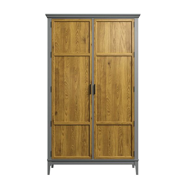 Изображение каталог шкаф для одежды "Квадро-С" 20 (белый лак, белый лак-антик 24, серый 7042-антик 24) из массива сосны, размеры 1196x2047x604 в стиле кантри в интернет-магазине СиВер