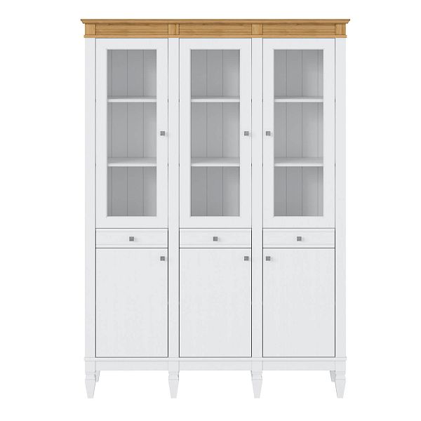 Фото пример широкий стеллаж с квадратными полками из массива сосны в гостиную в стиле лофт или скандинавский коллекция Ольса цвет белый лак, белый лак/антик 24, серый 7042, серый 7042/антик 24, светлый, дерево размеры 143х202х38 в интернет-магазине СиВер