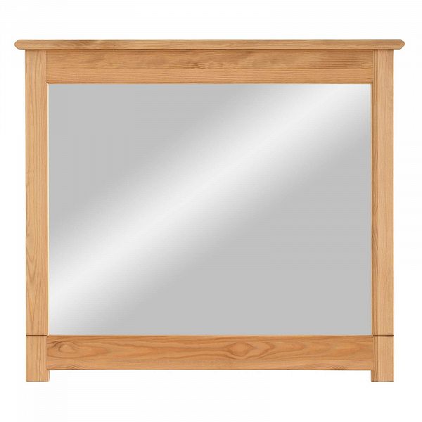 Фото зеркало в деревянной раме коллекции Рауна в коридор, прихожую или гостиную из массива сосны размеры 100х88х5 цвет светлый бейц масло