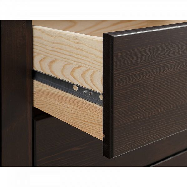 Фото стол письменный из массива сосны Рауна 14 размеры 165х76х60 см цвет колониал темный почти черный дерево 2-тумбовый в стиле кантри купить в интернет-магазине СиВер