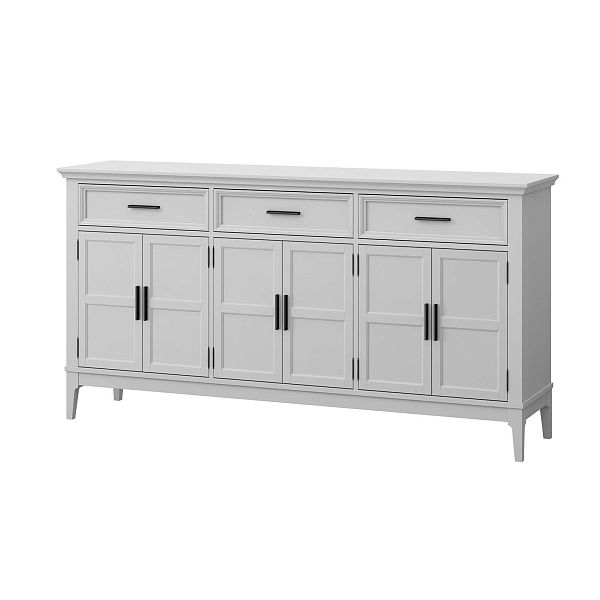 Фото тумба «Квадро-С» 063Ф, цвет белый лак, белый лак-антик 24, серый 7042/антик 24, размер 1801x948x420 из массива сосны в интернет-магазине СиВер