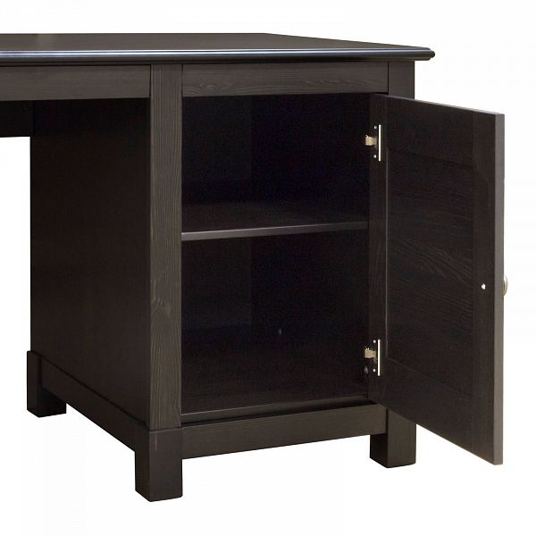 Изображение каталог стол письменный из массива сосны Рауна 10 размеры 120х76х60 см цвет колониал темный 1-тумбовый в стиле кантри купить в интернет-магазине СиВер