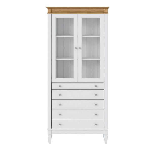 Фото стеллаж из массива сосны в гостиную в стиле лофт или скандинавском стиле коллекция Ольса цвет белый лак, белый лак/антик 24, серый 7042, серый 7042/антик 24, светлый дерево размеры 93х202х38 в интернет-магазине СиВер