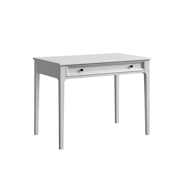 Изображение рабочий стол письменный в детскую или кабинет в стиле лофт или скандинавском стиле классика коллекции "Квадро-С" 01 размеры 994х760х590 мм (цвет белый лак, белый лак/антик 24, серый 7042, серый 7042/антик 24) для ребенка или подростка