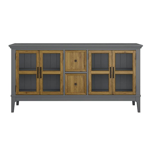 Фото каталог тумба ТВ в гостиную или в спальню из массива сосны "Квадро-С" 42 цвет белый лак, белый лак-антик 24, серый 7042-антик 24, светлый, размеры 1512х765х420 в классическом стиле в интернет-магазине СиВер