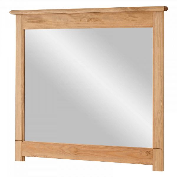 Фото зеркало в деревянной раме коллекции Рауна в коридор, прихожую или гостиную из массива сосны размеры 100х88х5 цвет светлый бейц масло