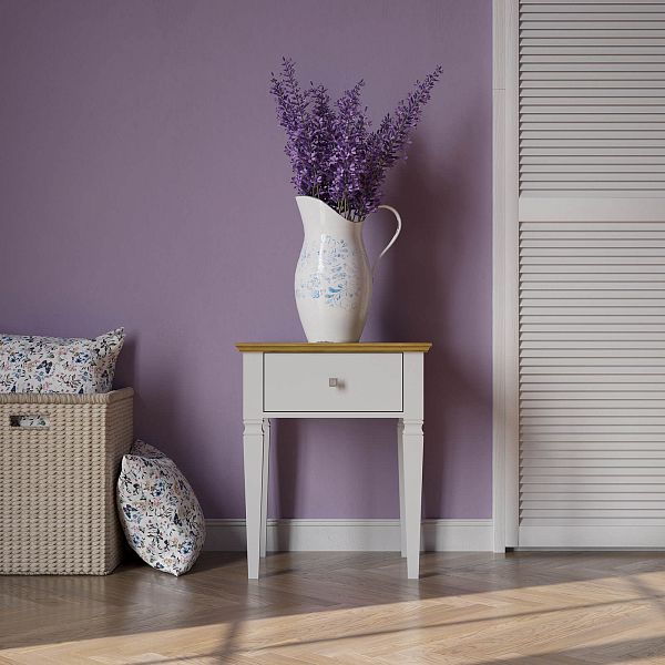 Фото прикроватная тумба в спальню из массива сосны "Ольса- С" 01, 538x650x415 мм., с одним ящиком, из массива сосны в стиле кантри в интернет-магазине СиВер