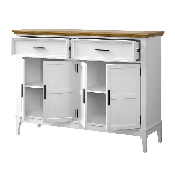 Фото тумба «Квадро-С» 42, цвет белый лак, белый лак-антик 24, серый 7042/антик 24, размер 1384x1012x420 из массива сосны в интернет-магазине СиВер