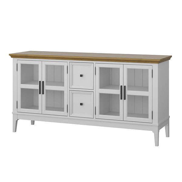 Фото каталог тумба ТВ в гостиную или в спальню из массива сосны "Квадро-С" 42 цвет белый лак, белый лак-антик 24, серый 7042-антик 24, светлый, размеры 1512х765х420 в классическом стиле в интернет-магазине СиВер