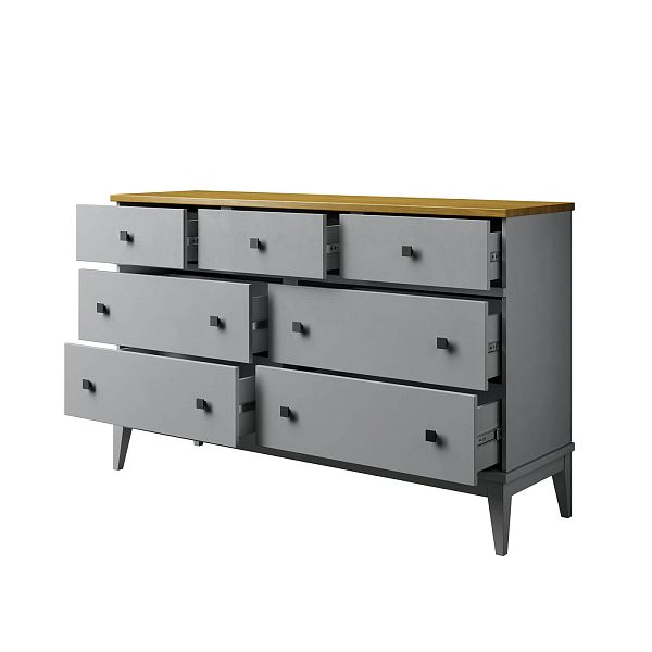 (3.2.2) Комод "Бон Вояж" 07 (серый 7042/антик 24) от интернет-магазина СиВер