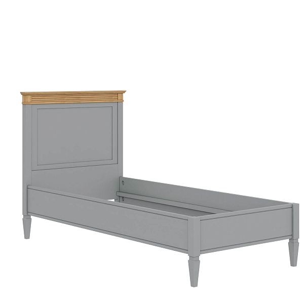 Кровать "Ольса" 90 (серый 7042/антик 24) из массива сосны производство Белоруссия, доставка по Москве и России, купить в интернет-магазине СиВер