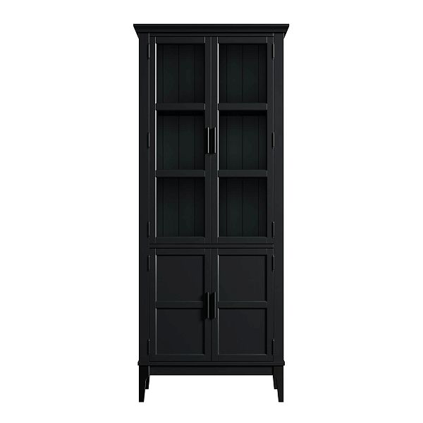 Фото Шкаф для посуды «Квадро-С» 22GT-185 из массива сосны. Цвет белый лак, белый лак-антик 24, серый 7042-антик 24, идеально для стиля сканди, минимал, лофт. С доставкой по России. Материал - массив сосны, размер - 757х1846х420 мм. в интернет-магазине СиВер