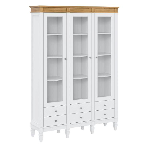 Фото пример широкий стеллаж с квадратными полками из массива сосны в гостиную в стиле лофт или скандинавский коллекция Ольса цвет белый лак, белый лак/антик 24, серый 7042, серый 7042/антик 24, светлый, дерево размеры 143х202х38 в интернет-магазине СиВер