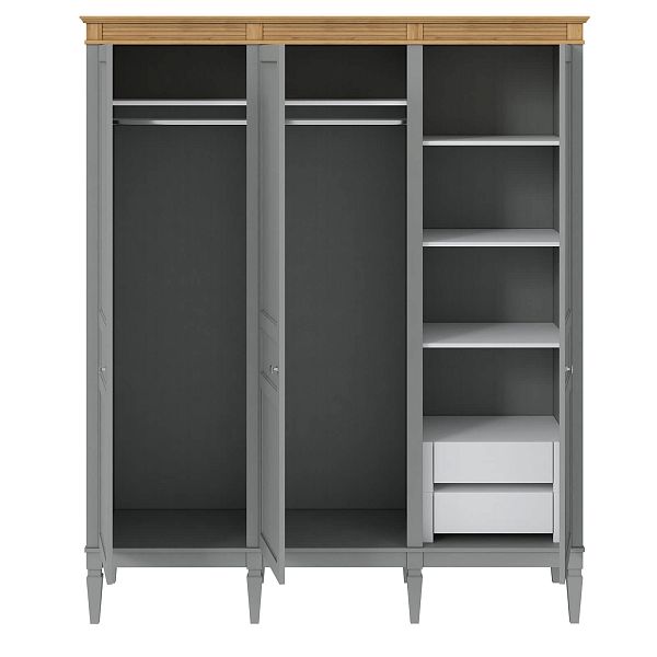 Фото ящика встраиваемого к шкафам "Ольса" 545x144x529 в цвете белый лак, антик 24, серый 7042 от интернет-магазина СиВер