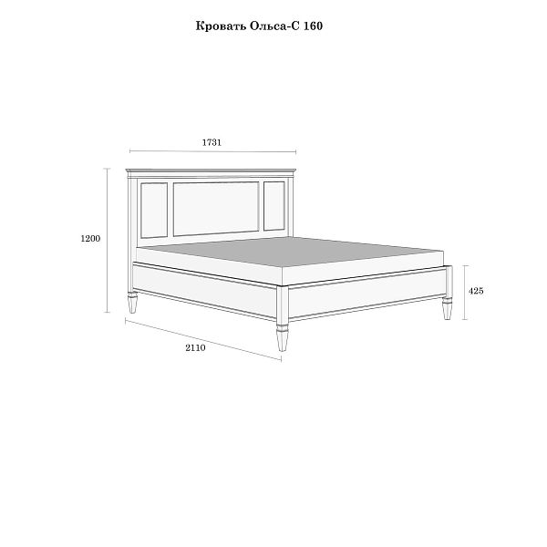 Кровать "Ольса-С" 160 из массива сосны производство Белоруссия, доставка по Москве и России, купить в интернет-магазине СиВер