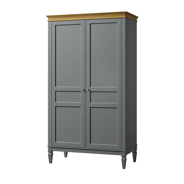 Изображение каталог шкаф для одежды на ножках в гостиную или в спальню из массива сосны "Ольса-С" 02 двухдверный 1183x2089x597 в стиле кантри в интернет-магазине СиВер