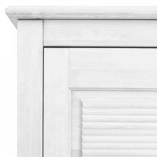 Изображение комод на ножках 4 ящиками и 2 дверцами из массива сосны коллекция Рауна светлый цвет белый воск УКВ размеры 149х84х37 купить в интернет-магазине Сивер