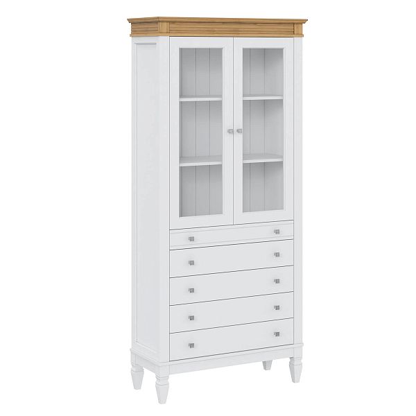 Фото стеллаж из массива сосны в гостиную в стиле лофт или скандинавском стиле коллекция Ольса цвет белый лак, белый лак/антик 24, серый 7042, серый 7042/антик 24, светлый дерево размеры 93х202х38 в интернет-магазине СиВер