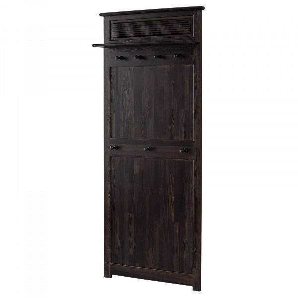 Изображение в интерьере Фото Вешалка настенная в прихожую коллекция РАУНА из массива сосны - размеры 85х200х18 темного цвета колониал от интернет-магазина СиВер