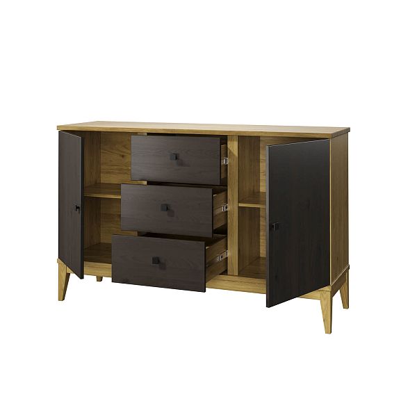 Фото тумбы из массива сосны в гостиную в стиле кантри коллекция «Бон Вояж» цвет антик 24-колониал, дерево размеры 1514х948х450 в интернет-магазине СиВер