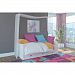 Фото светлая мебель для мальчика или девочки белая кровать-диван в скандинавском стиле "Сиело" 77325 96x68x210 (90x200) цвета белый воск УКВ, с тремя ящиками из массива сосны