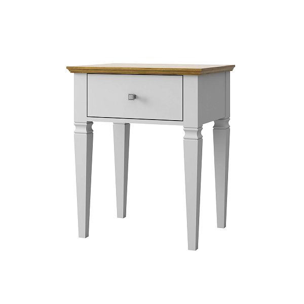 Фото прикроватная тумба в спальню из массива сосны "Ольса- С" 01, 538x650x415 мм., с одним ящиком, из массива сосны в стиле кантри в интернет-магазине СиВер