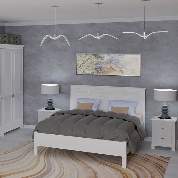 Изображение кровать на ножках с высокой спинкой большая двуспальная широкая цвет белый воск УКВ светлый коллекции Рауна  М-180-БИ размеры 193х117х215 из массива сосны в интернет-магазине мебели Сивер Изображение каталог кровать на ножках с высокой спинкой большая двуспальная широкая цвет белый воск УКВ светлый коллекции Рауна  М-180-БИ размеры 193х117х215 из массива сосны в интернет-магазине мебели Сивер