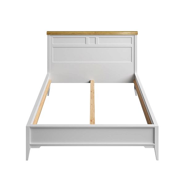 Кровать "Бон Вояж" 160 (белый лак/антик 24) из массива сосны производство Белоруссия, доставка по Москве и России, купить в интернет-магазине СиВер