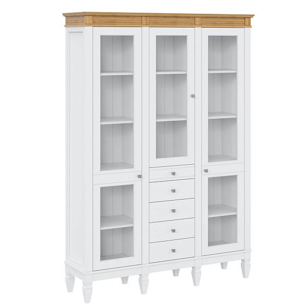 Фото пример широкий стеллаж с квадратными полками из массива сосны в гостиную в стиле лофт или скандинавский коллекция «Ольса» белый лак, белый лак/антик 24, серый 7042, серый 7042/антик 24, светлый, дерево размеры 143х202х38 в интернет-магазине СиВер