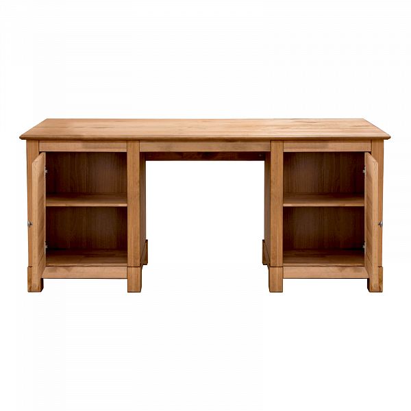 Фото стол письменный из массива сосны Рауна 14 размеры 165х76х60 см цвет бейц масло светлый дерево 2-тумбовый в стиле кантри купить в интернет-магазине СиВер