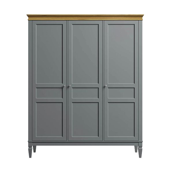 Изображение каталог шкаф для одежды на ножках в гостиную или в спальню из массива сосны "Ольса-С" 03 трехдверный 1706x2089x597 в стиле кантри в интернет-магазине СиВер