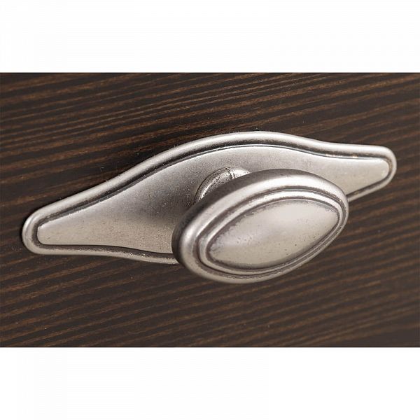 Фото прикроватная тумба в спальню из массива сосны Рауна 02 цвет колониал темный почти черный размеры 48х60х42 в стиле кантри в интернет-магазине СиВер