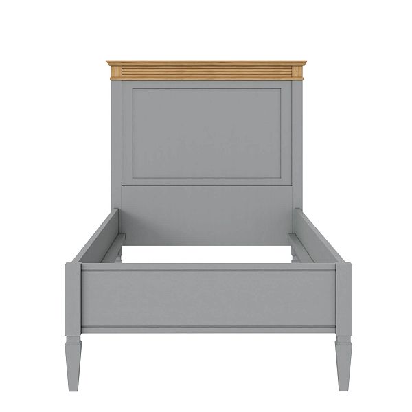 Кровать "Ольса" 90 (серый 7042/антик 24) из массива сосны производство Белоруссия, доставка по Москве и России, купить в интернет-магазине СиВер