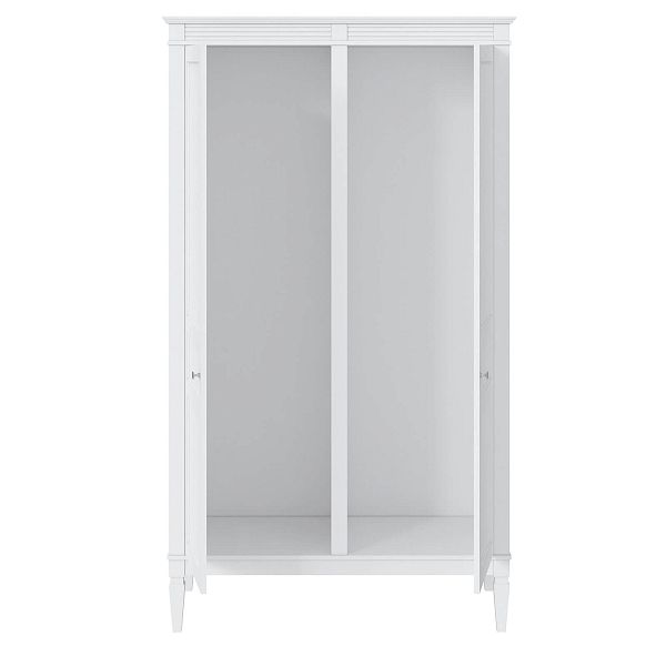 Изображение каталог шкаф для одежды на ножках в гостиную или в спальню из массива сосны "Ольса" 02 (белый лак) двуххдверный, размеры 1220x2129x600 в стиле кантри в интернет-магазине СиВер