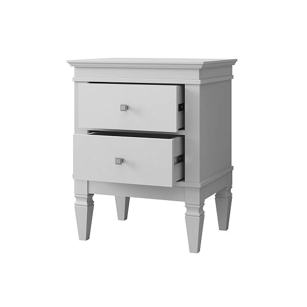 Фото прикроватная тумба в спальню из массива сосны "Ольса- С" 02, 538x676x415 мм., с двумя ящиками, из массива сосны в стиле кантри в интернет-магазине СиВер