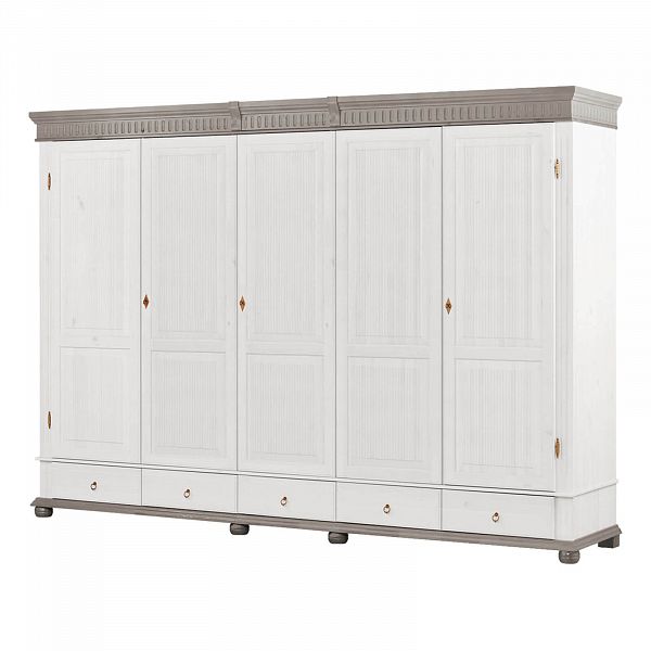 Фото пример скандинавский стиль классика мебели шкаф для одежды и головных уборов из массива сосны коллекции Хельсинки 5GT-M