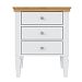 Фото прикроватная тумба в спальню из массива сосны "Ольса" 03 538x646x400, с тремя ящиками, белый лак/антик 24 в стиле кантри в интернет-магазине СиВер