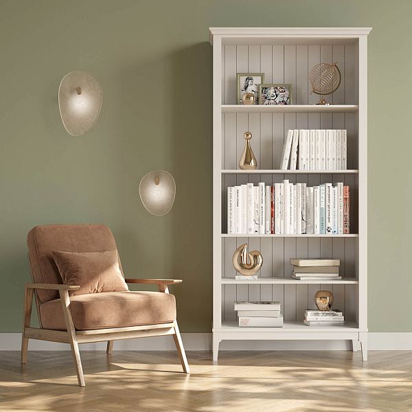 Фото Стеллаж «Квадро-С» 20-205 из массива сосны в гостиную в стиле кантри коллекция «Квадро-С» цвет белый лак, белый лак-антик 24, серый 7042-антик 24, дерево размеры 995х2047х421 в интернет-магазине СиВер